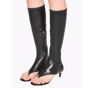 รองเท้าแตะส้นสูงแบบสวมส้นบางสไตล์โรมันสำหรับผู้หญิงในช่วงฤดูร้อน รองเท้าบู๊ตส้นสูงแบบสวมยาว รองเท้าบู๊ตหุ้มข้อแบบยืดหยุ่น