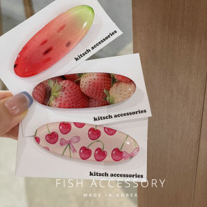 Kitsch Cute Cat Rabbit Guitar Side Clip Fresh out of the Oven Korean Style Hair Accessories Letter Fruit Hair Clips for Bé Gáis