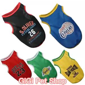 Quần áo thú cưng cho chó mèo thoáng mát nhiều họa tiết bóng rổ dễ thương cute giao ngẫu nhiên - Gi Gi Pet Shop