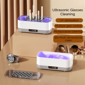 Ultrasonic Glasses Cleaning UV Sterilization 45KHZ Ultrasound Jewelry Cleaner Machine for Ring Glasses Makeup Brush Clean