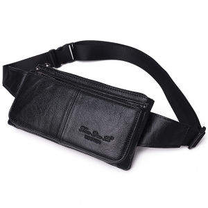 Men Waist Fanny Pack Belt Hip Bag Purse Genuine Leather Travel Fashion Real Cowhide Male Shoulder Sling Chest Cross Body Bag