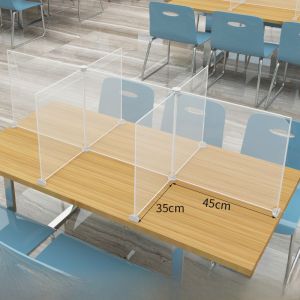 Transparent Plastic Dinner Partition Board Student Cafeteria Meal Protection Isolation Board Dining Table Guard Partition