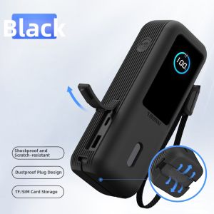 Power Bank Silicone Protective Cover Anti-drop With Built-in Cable SIM Card Holder Camera Mount