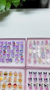 COMBO 5 Nhẫn phát sáng nhiều mẫu kuromi  labubu  capybara đồ chơi cho bé