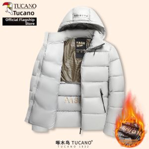TUCANO | New Thick Black Gold Warm Hooded Removable Hood Coat