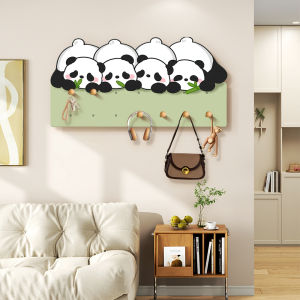 Modern Minimalist Panda Hole Board Wall Mounted Clothes Hat Storage Rack Bedroom Key Storage Shelf Home Entrance Organizer