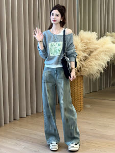 Áo Hoodie Dài Tay Phong Cách Hàn Quốc Thiết Kế Mới Cho Nữ Mùa Xuân Thu Áo Khoác Ngoài Đa Năng Vai Không Đều