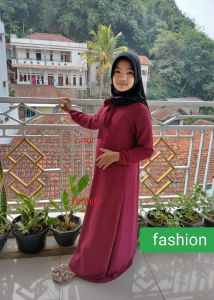 gamis crinkle anak perempuan laisya dres.seleting depan bahan crinkle model 2026