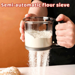 Kitchen Flour Sieve Handheld Semi-automatic Sugar Sifter Powder Shaker Handle Measuring Cup Making Tool