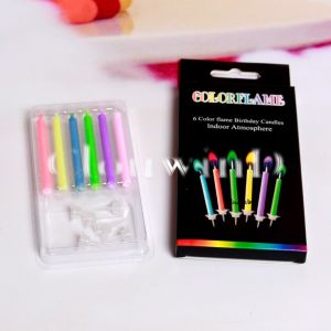 Birthday Cake Candles Happy Birthday Candles Colourful Candle Holders Included 彩色火焰蜡烛生日蜡烛蛋糕装饰