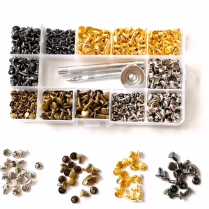 Metal Rivets For Leather Craft 180pcs Double Cap Rivets Kit Rivets Studs With Tool Bag Accessory