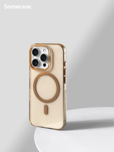 Somecase Desert Gold Clear Magnetic Attraction Phone Case for  17ProMax Full Cover Protective Transparent Shell Anti-Fall
