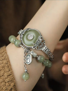 Retro S925 Silver Floral Engraving Bracelet Womens Safety Buckle Design Vintage Style Fashion Jewelry Hand Accessory