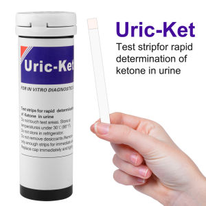 คาร์โบไฮเดรตต่ำ แถบวัดคีโตนการทดสอบเคโต (100 Ct) สำหรับการทดสอบปัสสาวะคีโตนแถบทดสอบคีโตซีสำหรับอาหาร Keto