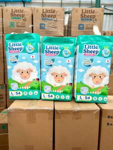 ( ยกลัง x3 ) แพมเพิสเด็กพรีเมียม Little Sheep ลิตเติ้ล ชีพ แบบกางเกง Size L 162 ชิ้น - 3 แพ็ค (รุ่นใหม่)