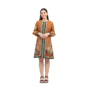 Tunik Batik Wanita Modern: Baju Atasan Kerja Katun Lengan Panjang