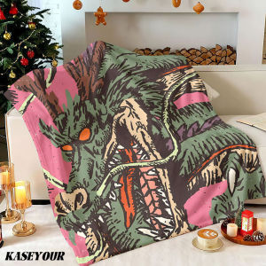 Beast Kingdom | Retro Dragon Print Winter Summer Flannel Blanket Throw Fleece Soft Fuzzy Plush Cozy Fleece Blankets for Sofa Ideal Gifts