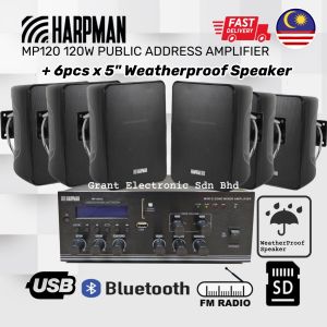 [Package] Harpman 120W Public Address Amplifier MP120U with 5" 30w wall Mount Weatherproof Speaker