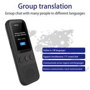 Aibecy Portable Language Translator Device with 138 Languages Voice Translating 17 Offline Translation Simultaneous Interpretation Support Voice Video Recording Text / Photo Translate Group Chat