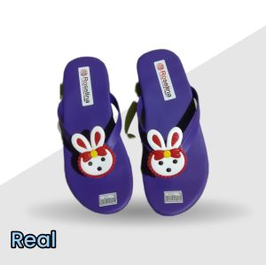 sandal jepit anak wanita lucu CPT ungu kelinci perempuan real pick COD bayar ditempat