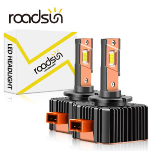 Roadsun 1 Pair High Brightness D-Series Car LED Headlight D4S D4R 30000LM 240W Direct HID Replacement 6000K CSP Chip Plug & Play