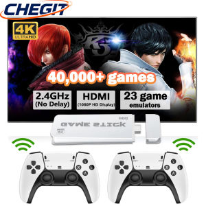 New 4K TV Game Stick M15 ultra 64GB Handheld Game Player 2.4G Dual Wireless Controller 3/40000+ Games Family Game Player