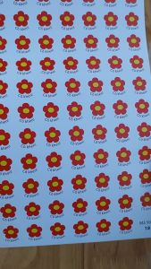 Sticker khen thưởng học sinh Hoa tròn Cô khen - 10k/ tờ A4