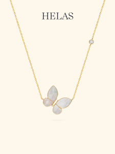 Helas | Sea Water Pearl Mother-of-Pearl Butterfly Necklace 18K Gold & Diamond