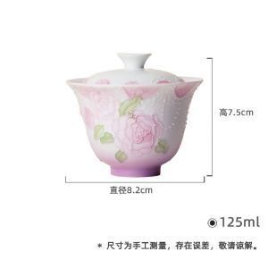 Bộ Trà Gốm Sứ Có Họa Tiết Hoa Hồng Vẽ Tay Cao Cấp Cốc Trà Pha Trà Cốc Trà Bộ Trà Gốm Sứ Dùng Tại Nhà Cốc Trà Mỏng