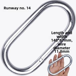 Outdoor Carabiner Mountaineering Iron Galvanized Runway U-Shaped Hanger Connecting Ring Safety Buckle Oversized Load-Bearing Iron Hook
