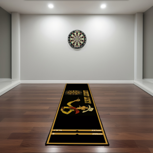 VIKAMA Lucky Luke Dart Mat Cartoon Print Non Slip Throw Line Mat with Distance Markers for Darts Game Room Home Decor