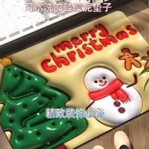 Large 3D doormat extrance outdoor christmas floor mat christmas door mat christmas carpet christmas tree floor mat christmas tree foot cover christmas tree skirts new christmas tree cover base xmas tree skirt santa clause christmas mat 2024