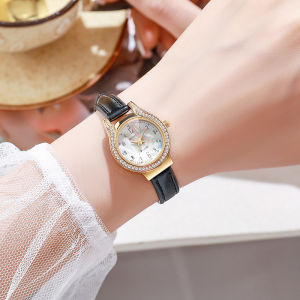 【Get a Free Bracelet】OURSTART Brand Fashion Women Watches Casual Leather Strap Diamond Quartz Waterproof Ladies Wristwatches PD721