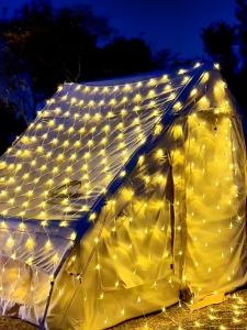 HOMEMORY Christmas Lights LED Mesh Light 1.5MX1.5M / 3MX2M Curtain Light Outdoor Waterproof Fairy Light String