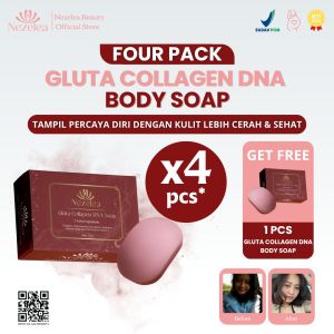 Nezelea Gluta Collagen DNA Salmon Body Soap Mencerahkan Melembutkan Dapat 5pcs