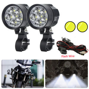 2Pcs Universal L6X Flash Motorcycle headlight Bulb Motorbike Waterproof Fog Spot 8000LM Moto Spotlight for Suzuki /Honda 12V