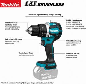Makita | Makita DDF487 10mm Brushless Household 18V Lithium-ion Charging Impact Drillhigh Torque Electric Screwdriver Makita 18V Battery