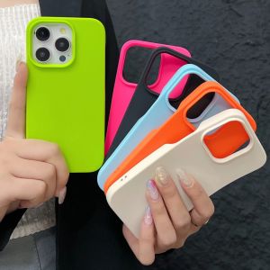 Candy Bright Color Half pack Shell Case For iPhone 11 13 12 16 15 14 Pro Max XR X XS Max Shockproof Back Cover