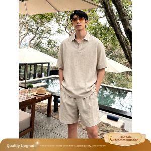 OUMULONG | Slim Fit Breathable Linen Suit For Men 1 Set