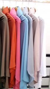 Elzatta Zaria kirana Hijab Bergo instan bahan spandex dewasa Jilbab polos dewasa panjang menutup perut