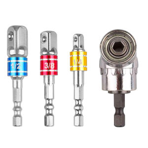 Bộ 3 Bộ Chuyển Đổi Ổ Cắm Điều Khiển Cấp Độ Tác Động 1/4 3/8 1/2 105 Độ Góc Phải Mở Rộng Cho Sửa Chữa Ô Tô Thép Crom-Vanadi