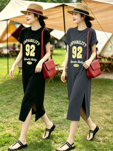 Summer Casual Midi Dress Women Loose