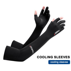 ถามความร้อนปลอกแขนไหมเย็น UV ที่คลุมอุปกรณ์รัดแขนวิ่งออกกำลังกายป้องกันแดดระบายอากาศได้ระบายความร้อนปลอกแขน