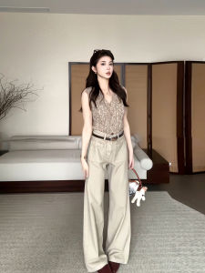 เสื้อกั๊กถักแขนกุดคอวีสำหรับผู้หญิง แฟชั่นฤดูร้อนปี 2025 เสื้อคลุมกันหนาวแบบสวมใส่สบาย ผ้าฝ้ายเนื้อนุ่ม สวมใส่สบาย