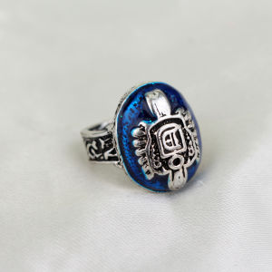 1 PC The Vampire Diaries Rings Elena Gilbert Daylight Rings Vintage Crystal Ring With Blue Lapis Fashion Jewelry Movies Cosplay