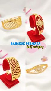 Gelang dewasa krawang permata full zirkon polos perhiasan lapis emas gold GL 416