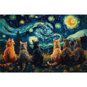 Jigsaw Puzzle for Adults 500/1000/1200/2000PCS Cats Group Artwork Mindful Game Stress Relief Decor Gift