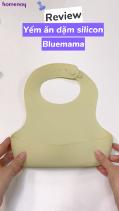 Yếm Ăn Dặm BLW Silicon Bạch kim cao cấp Modui Bluemama Chính Hãng Tiện Lợi - Có Họa Tiết
