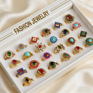 10/20/30/50Pieces Bohemian Geometry Flowers Rings Set For Women Men Mix Style Ethnic Vintage Jewelry Party Gifts
