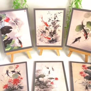 RUNABEE HIASAN DINDING DEKORATIF WALL ART 15X20CM  ANIMAL KOI FISH JAPANISE PAJANGAN KAYU DEKORASI